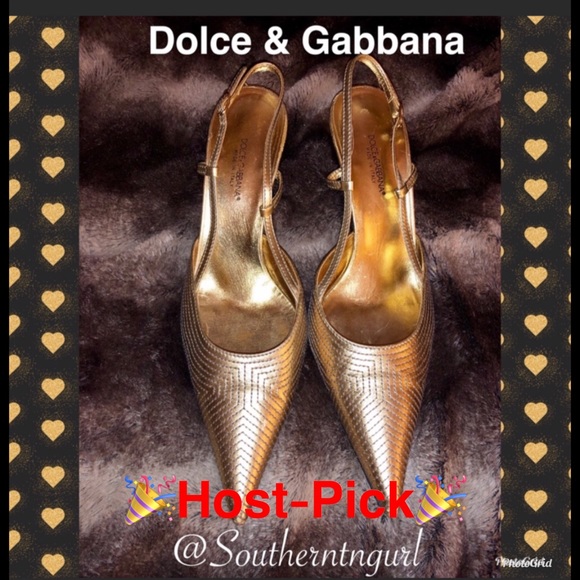 Dolce & Gabbana Shoes - ⭐️DOLCE & GABBANA⭐️Sexy Gold Sling Back Heels